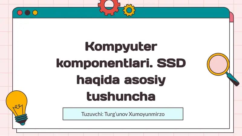SSDning ishlash prinsipi va turlari