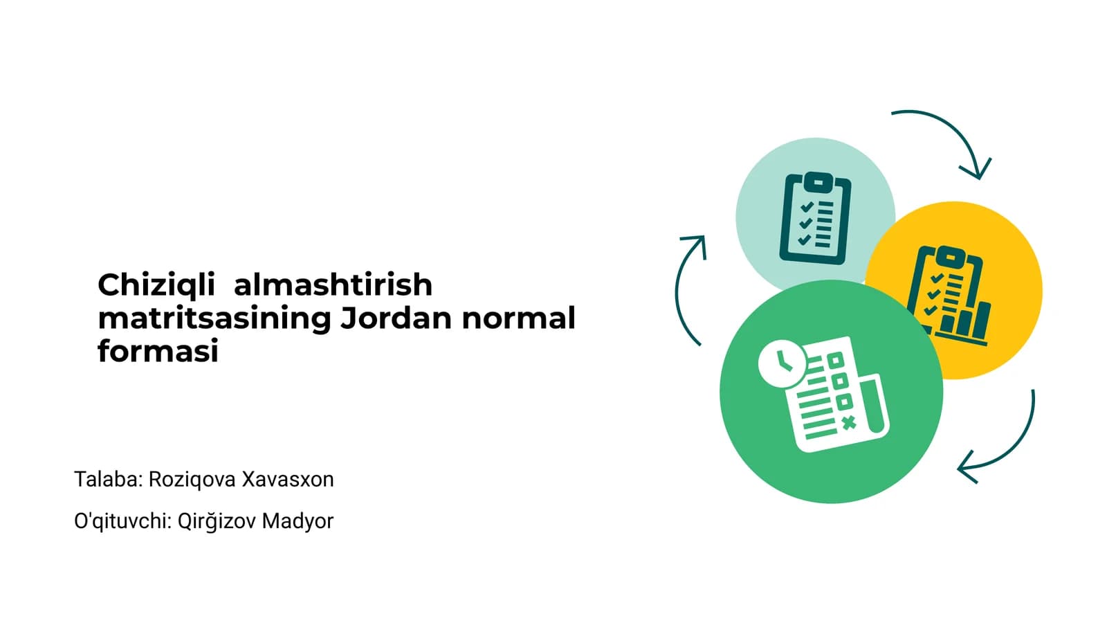 Chiziqli almashtirish matritsasining Jordan normal formasi