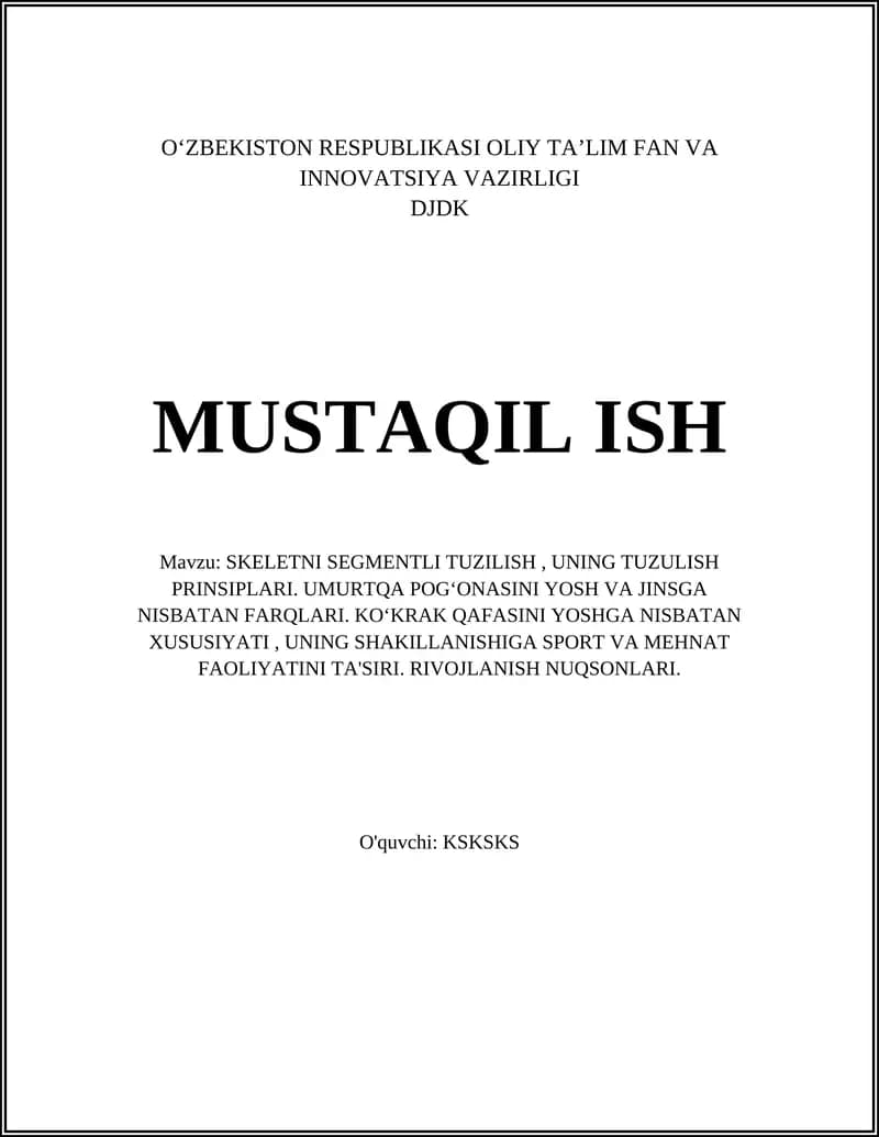 Skeletni Segmentli Tuzilish