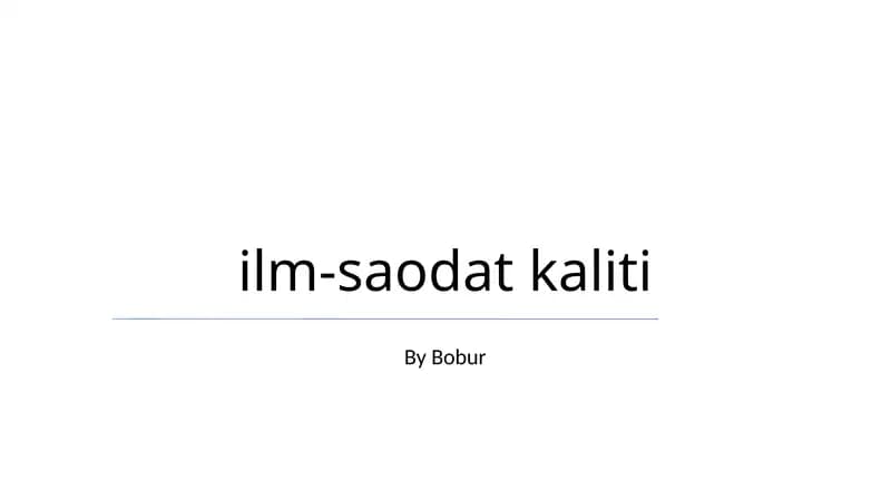 ilm-saodat kaliti