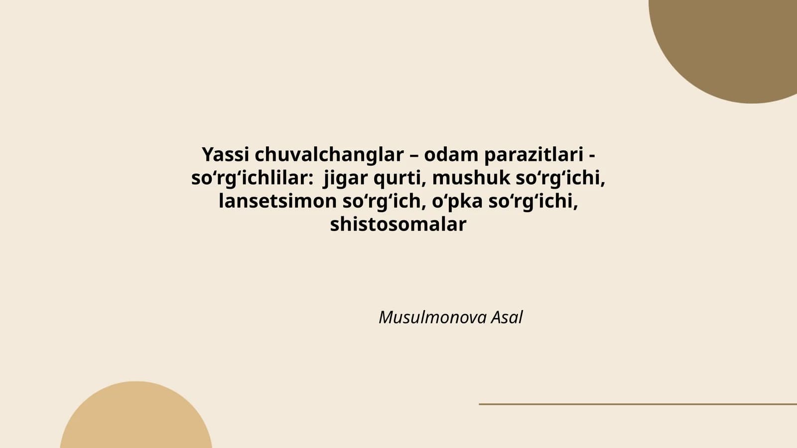 Yassi chuvalchanglar - odam parazitlari