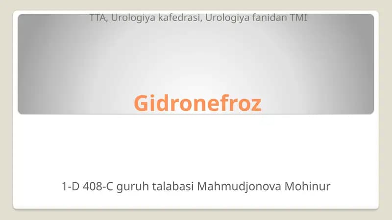 Gidronefroz