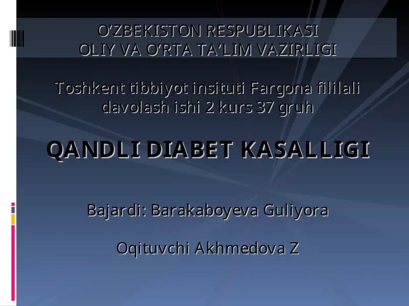 QANDLI DIABET KASALLIGI