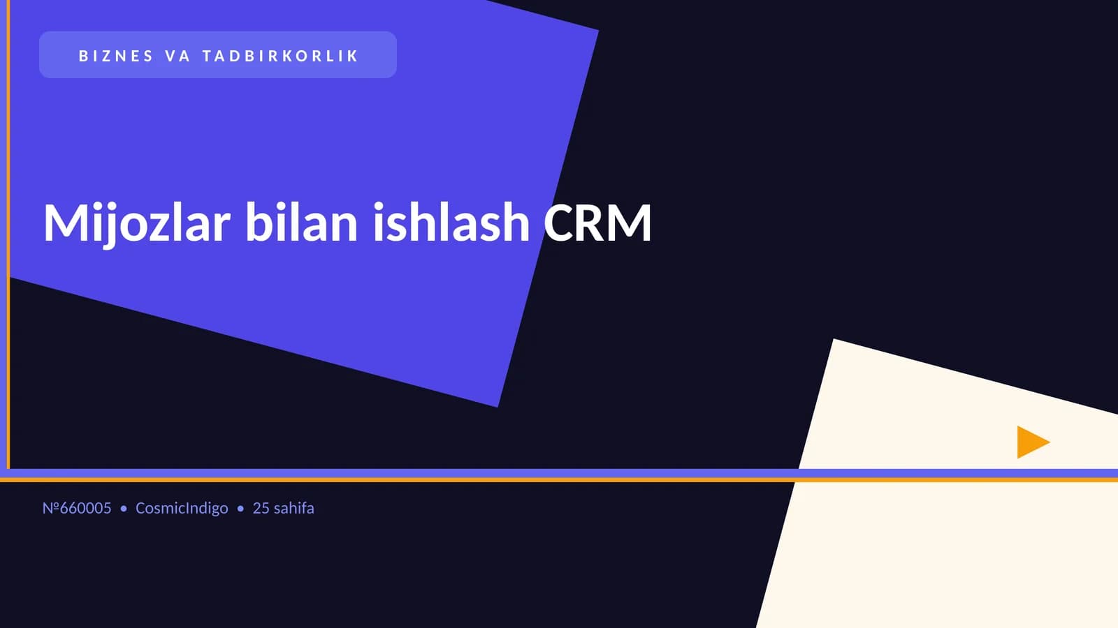 Mijozlar bilan ishlash CRM