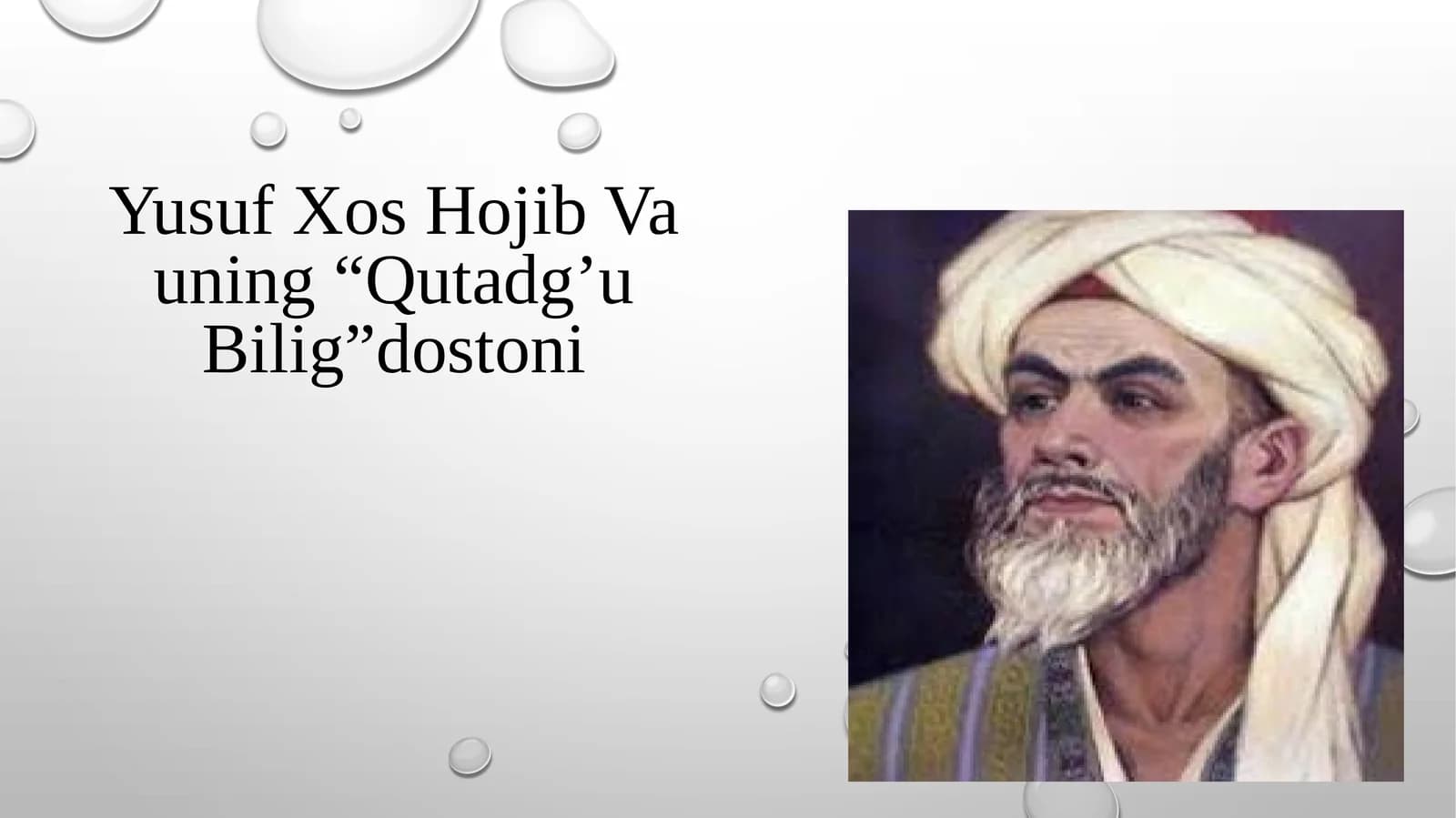 YusufXosHojibVauning“Qutadg’uBilig”dostoni