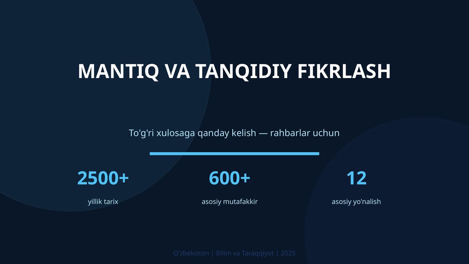Mantiq va tanqidiy fikrlash