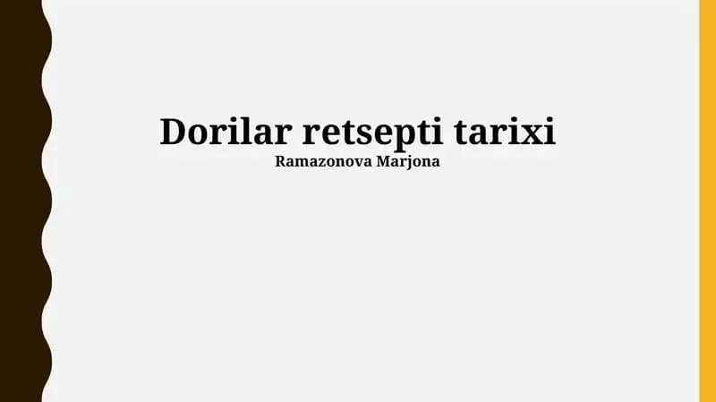 Dorilar retsepti tarixi