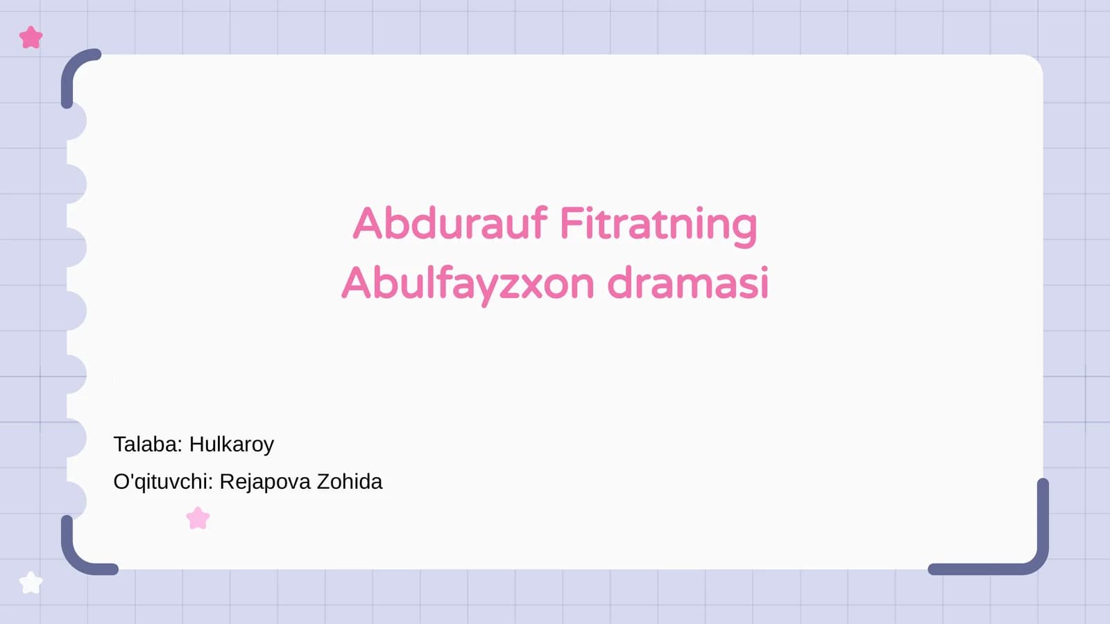 Abdurauf Fitratning Abulfayzxon dramasi