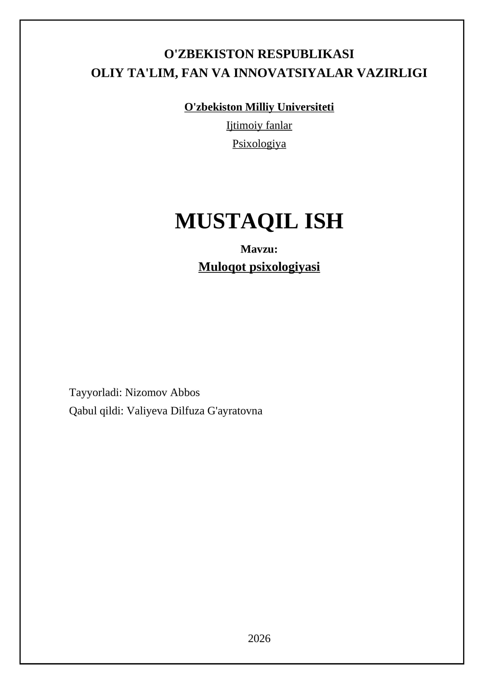 Muloqot psixologiyasi