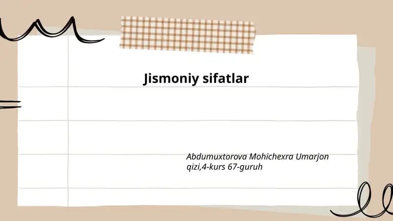 Jismoniy sifatlar