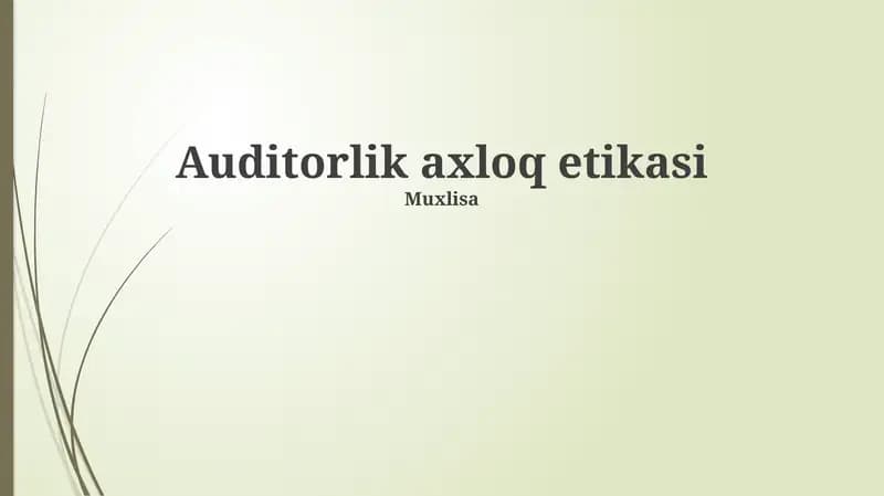 Auditorlik axloq etikasi