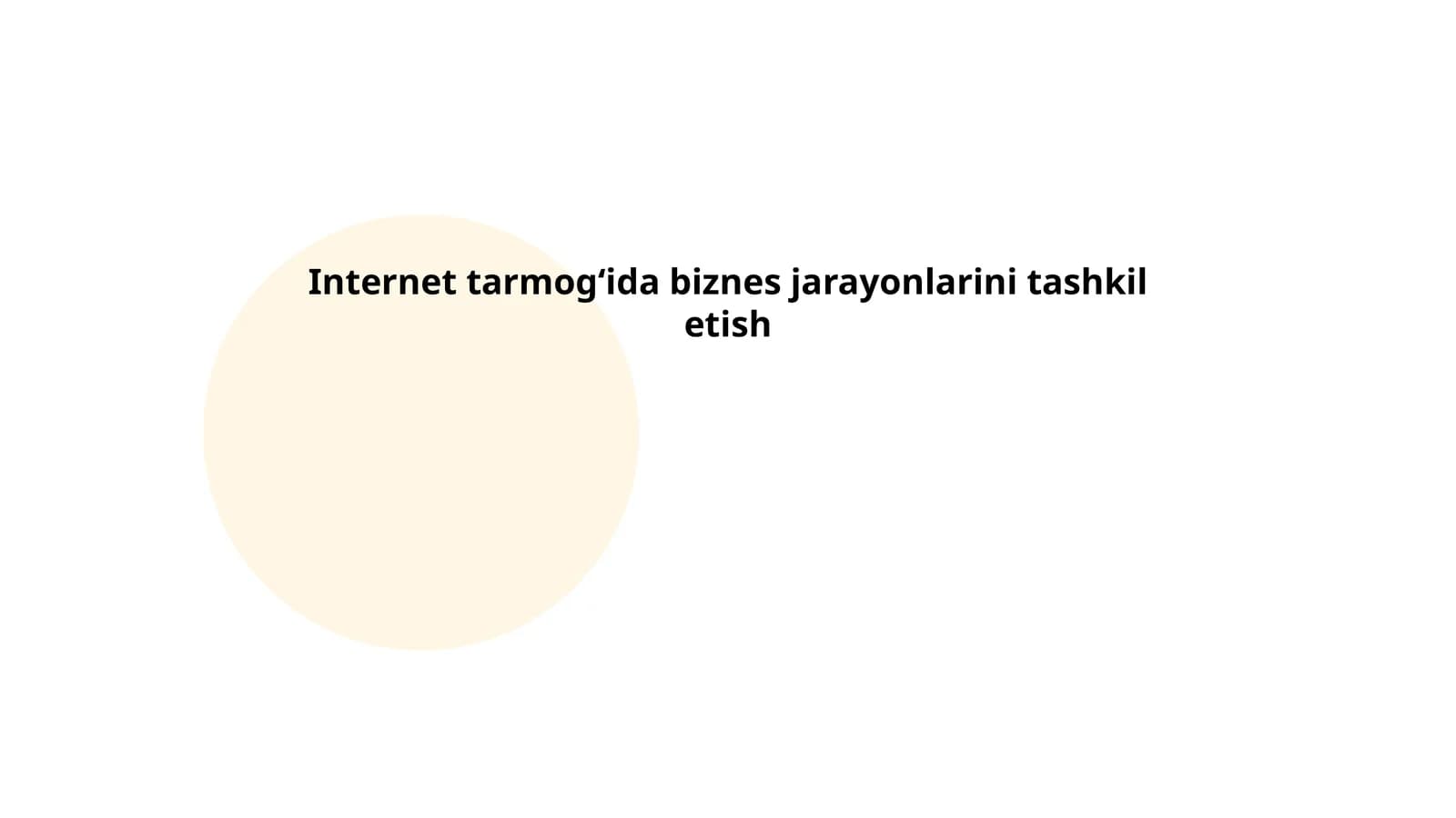 Internet tarmogʻida biznes modelini yaratish
