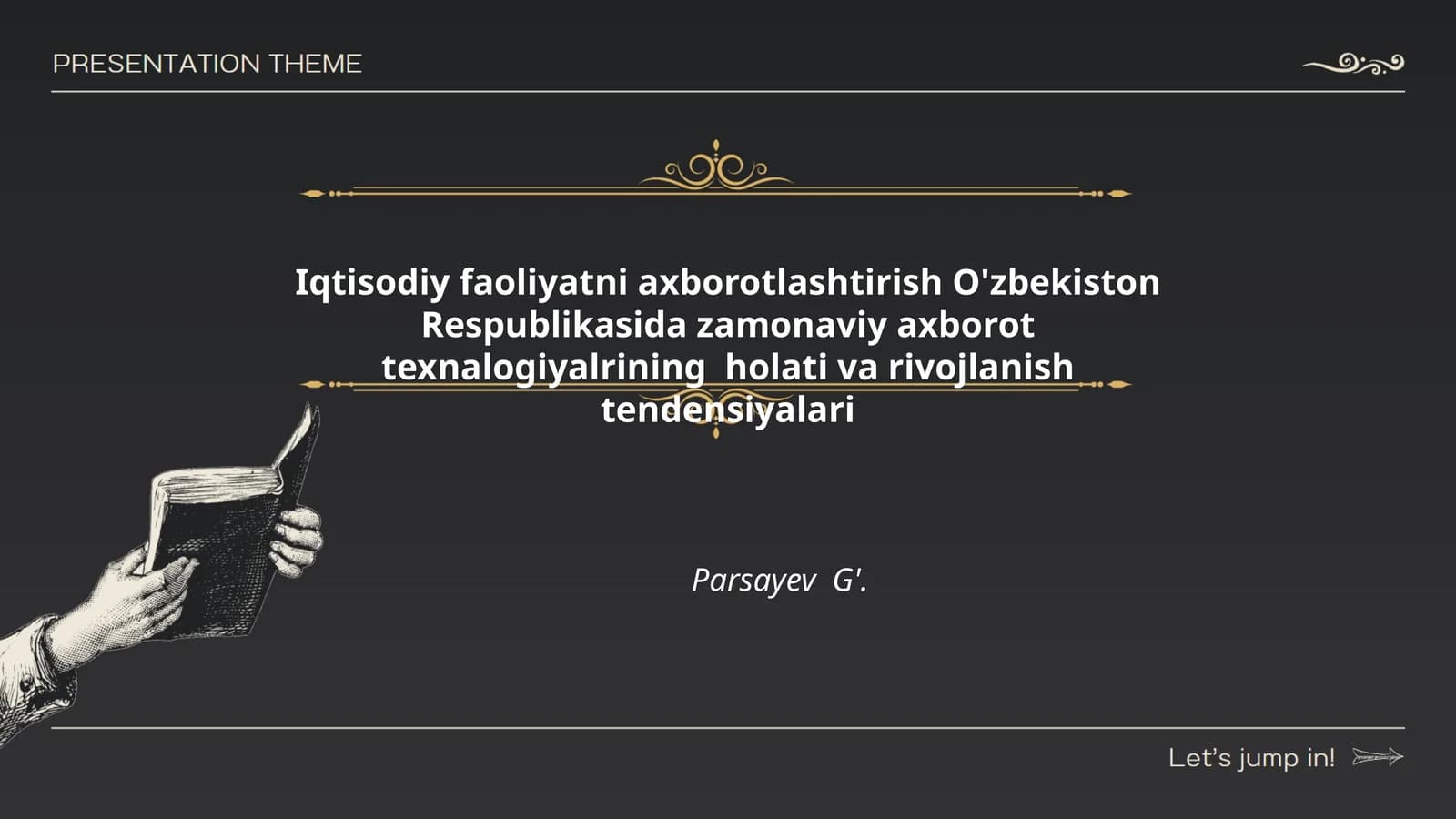 Iqtisodiy faoliyatni axborotlashtirish O'zbekiston Respublikasida zamonaviy axborot texnalogiyalrining holati va rivojlanish tendensiyalari