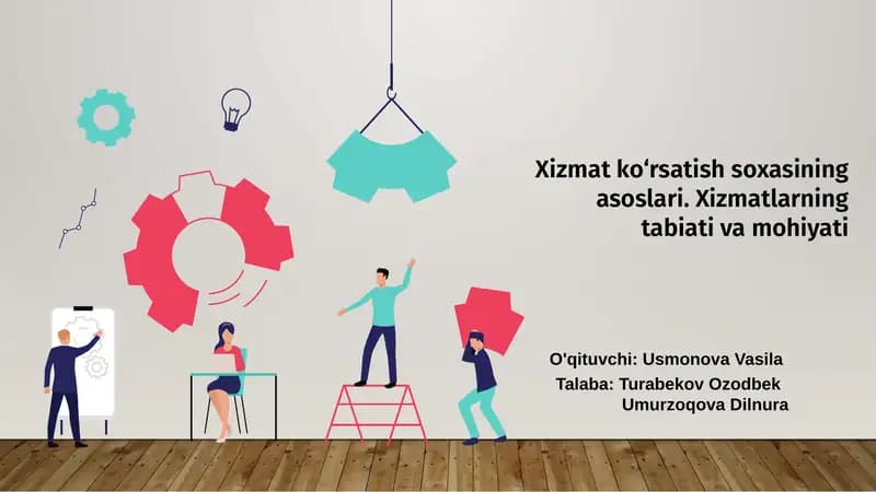 Xizmat ko‘rsatish soxasining asoslari
