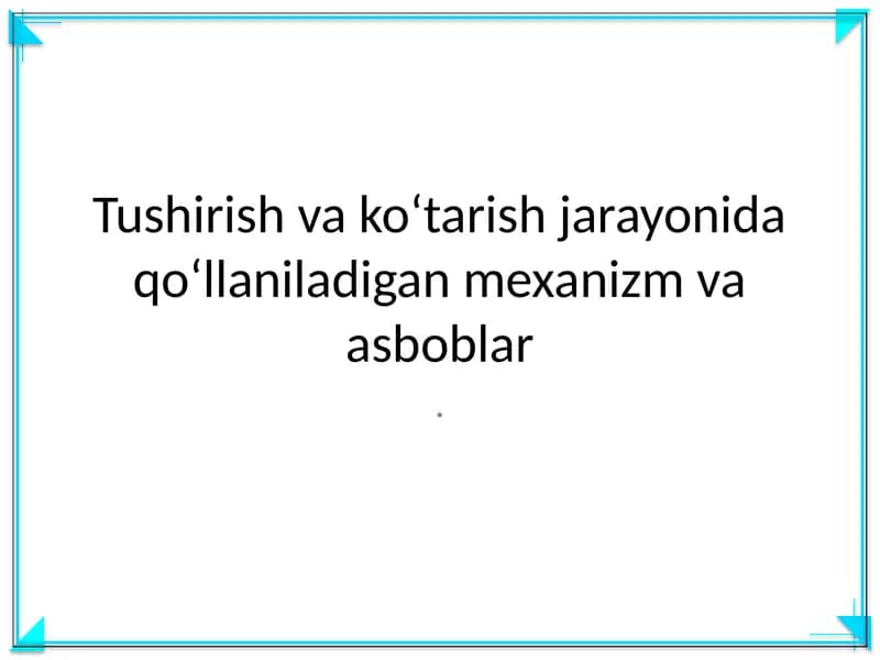 Yuk ko'tarish mexanizmi