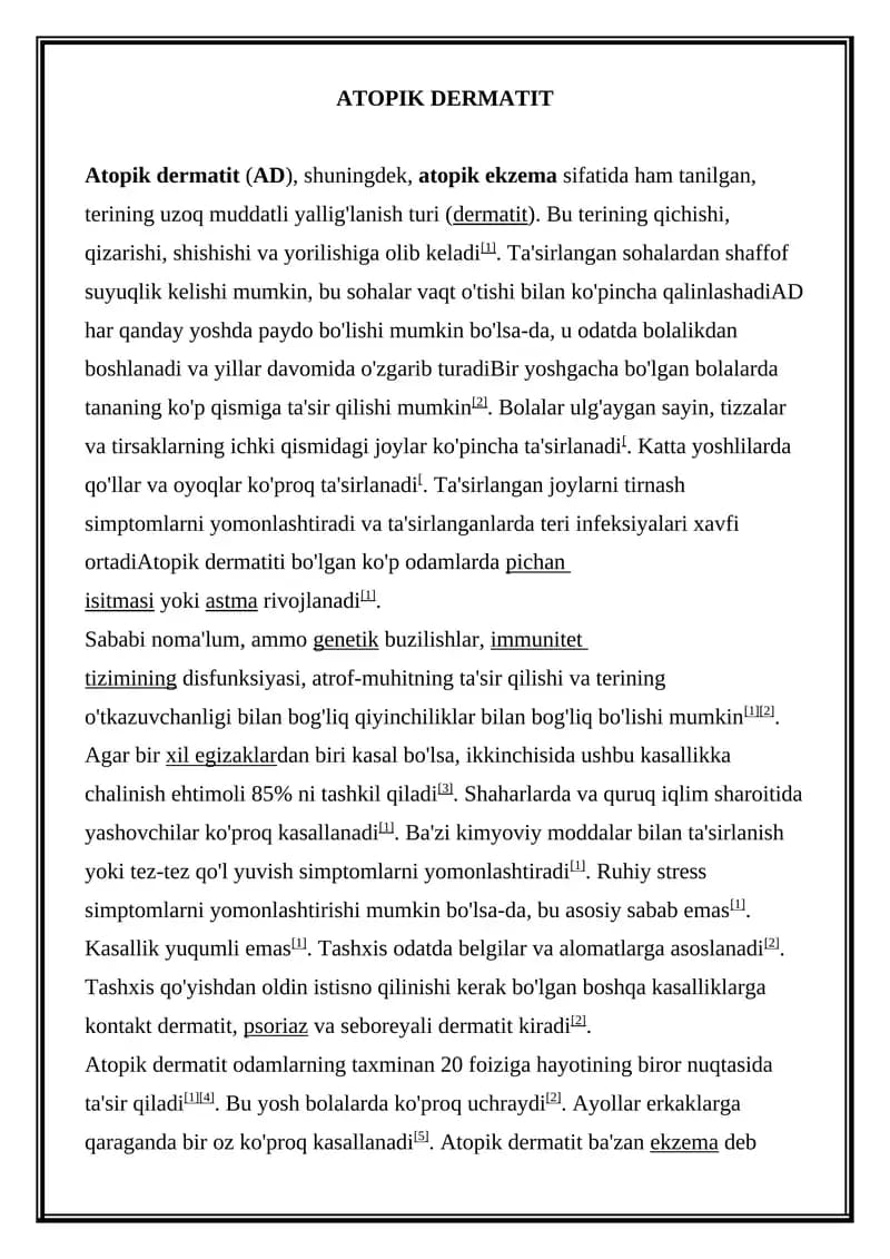 Atopik dermatit