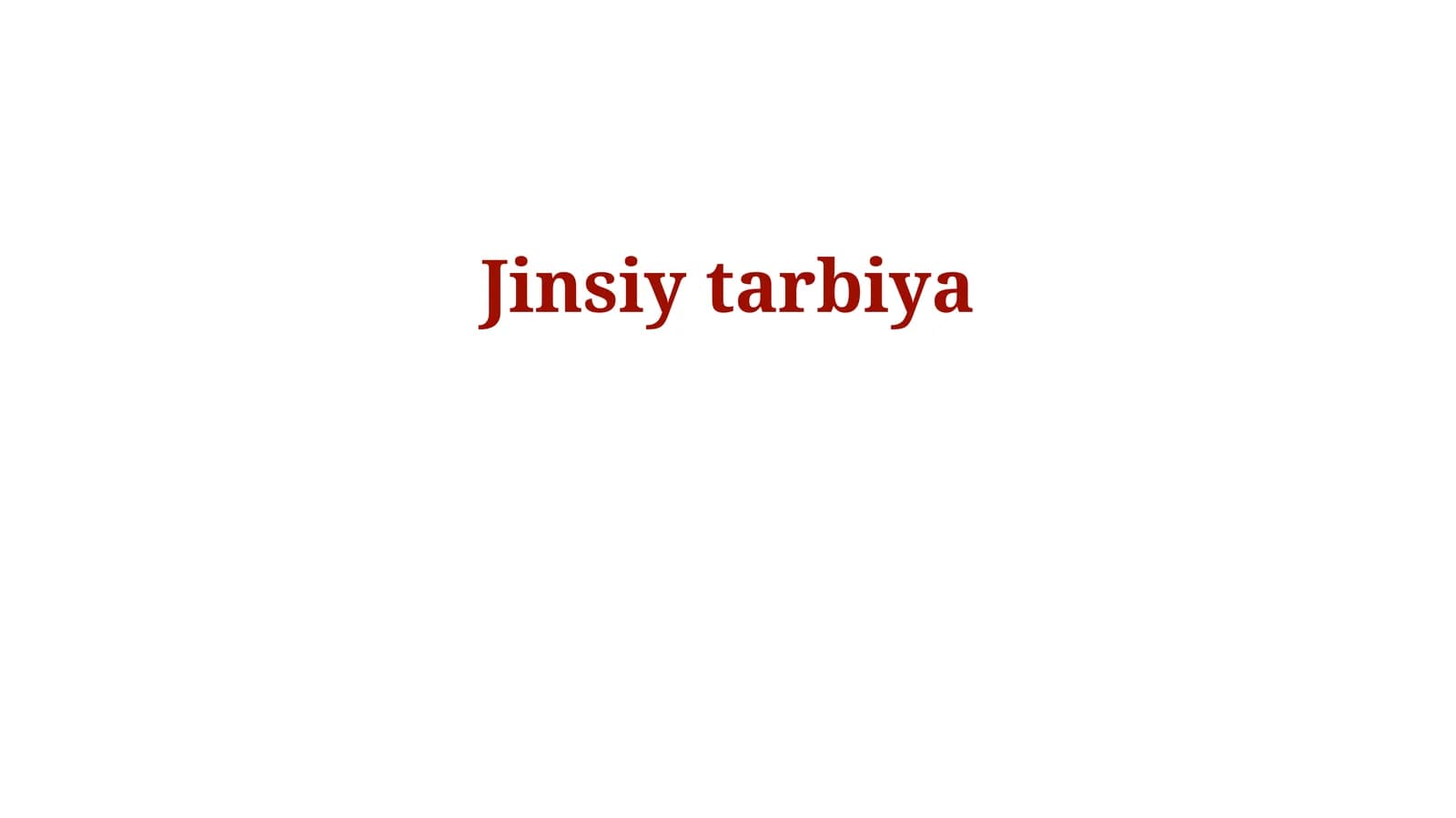 Jinsiy tarbiya