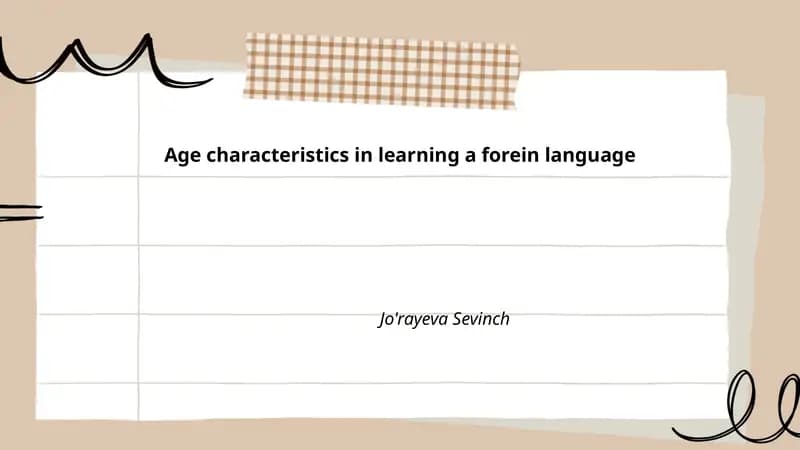 Age characteristics in learning a forein language