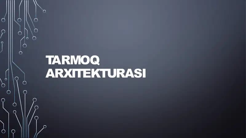 Tarmoq arxitekturasi