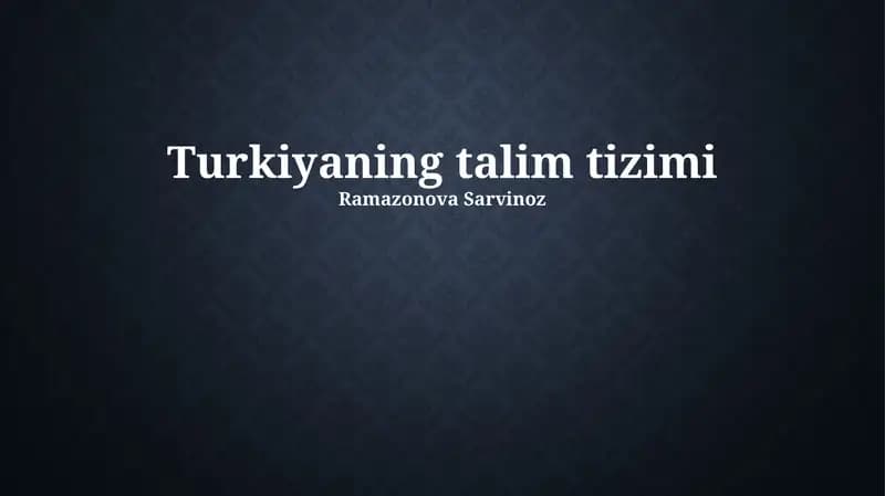Turkiyaning talim tizimi