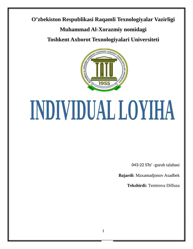 INDIVIDUAL LOYIHA 11-variant