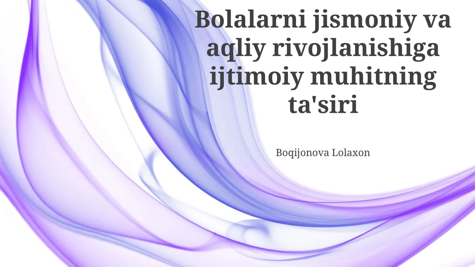 Boqijonova Lolaxon