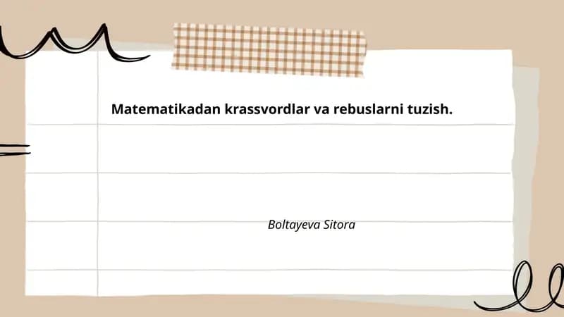 Matematikadan krassvordlar va rebuslar