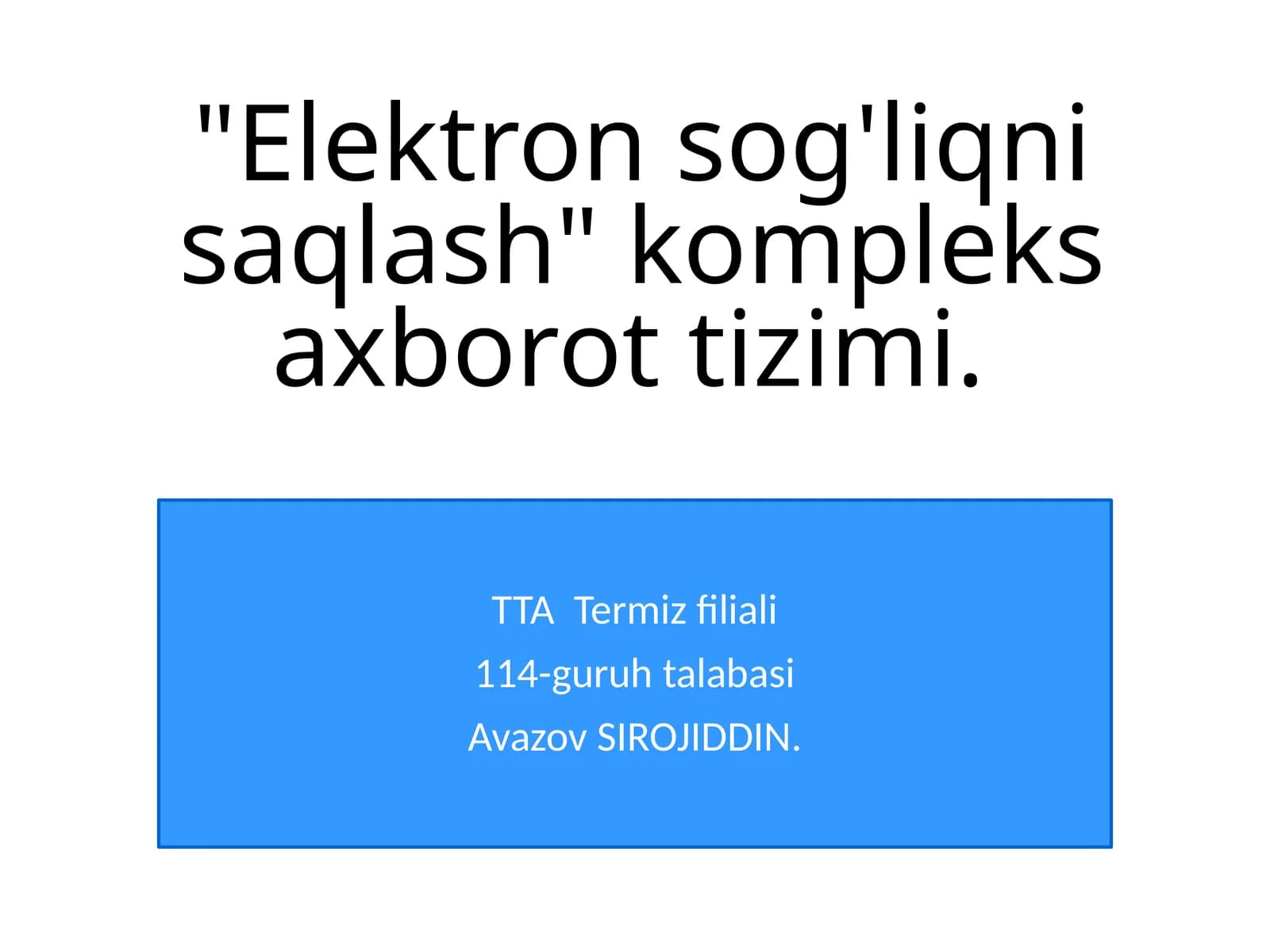 Elektronsog'liqnisaqlash kompleks axborot tizimi