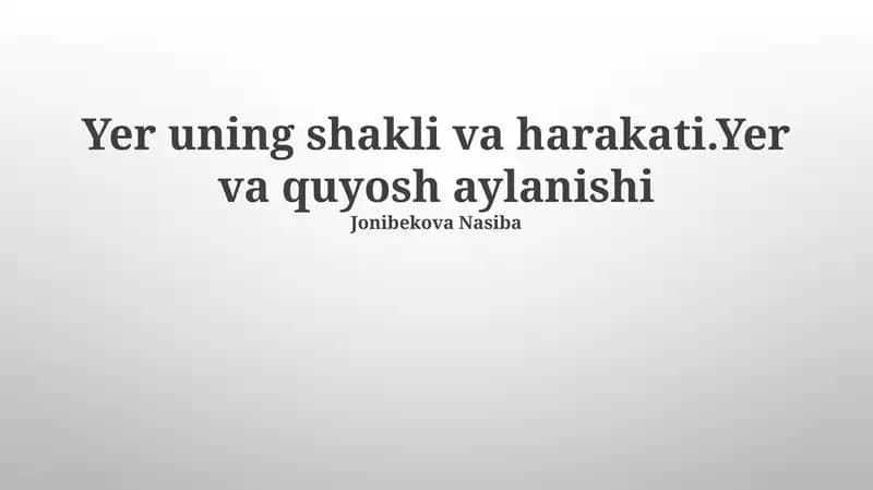Yer va Quyoshning o'zaro munosabati