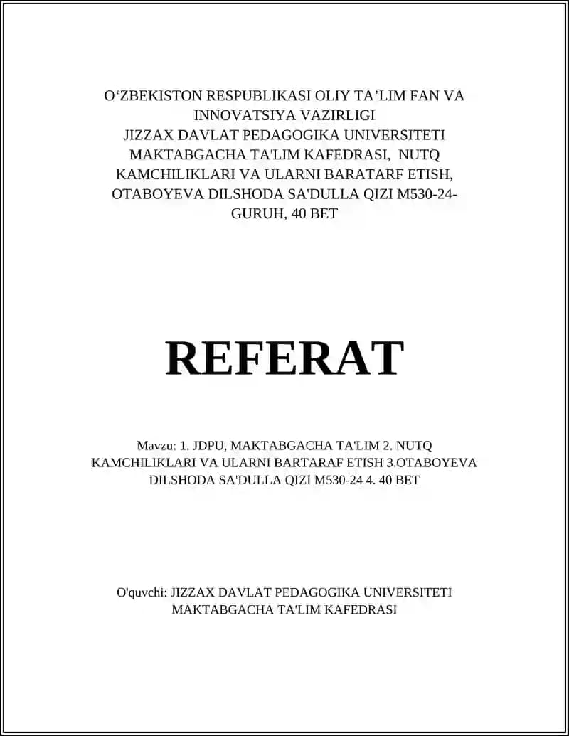 Maktabgacha Ta'limda Zamonaviy Metodlar