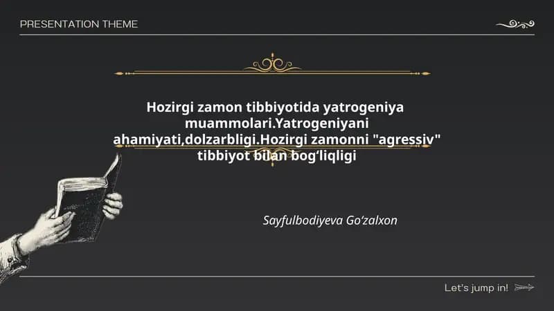 Yatrogeniyaning taʼrifi va tasnifi zamonaviy tibbiyotda