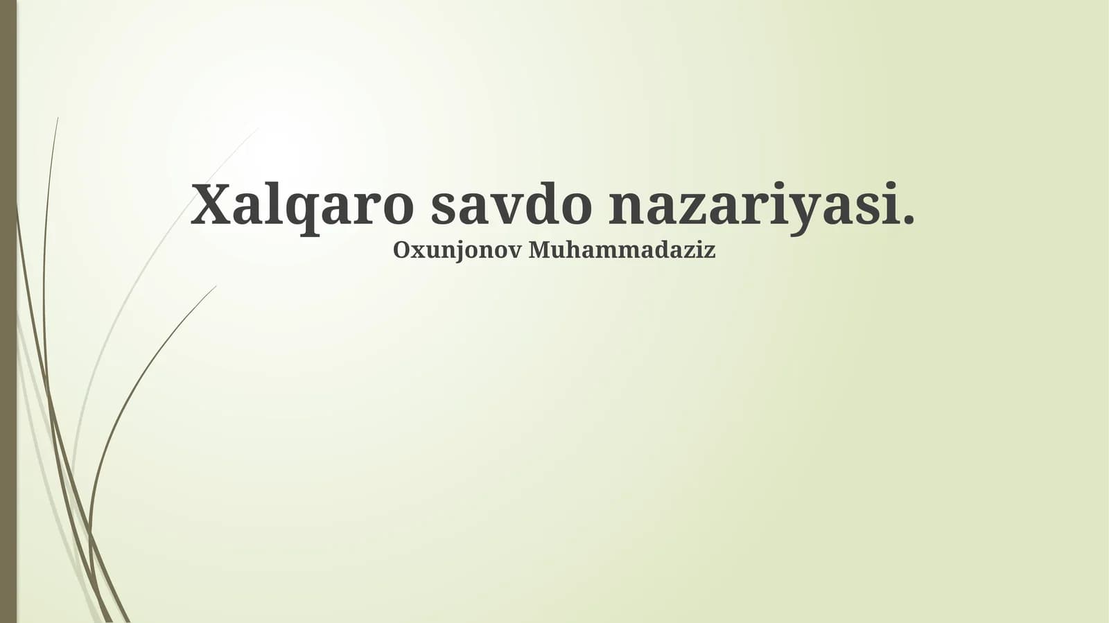 Xalqaro savdo nazariyasi