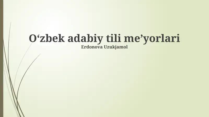 O'zbek adabiy tili meʼyorlari