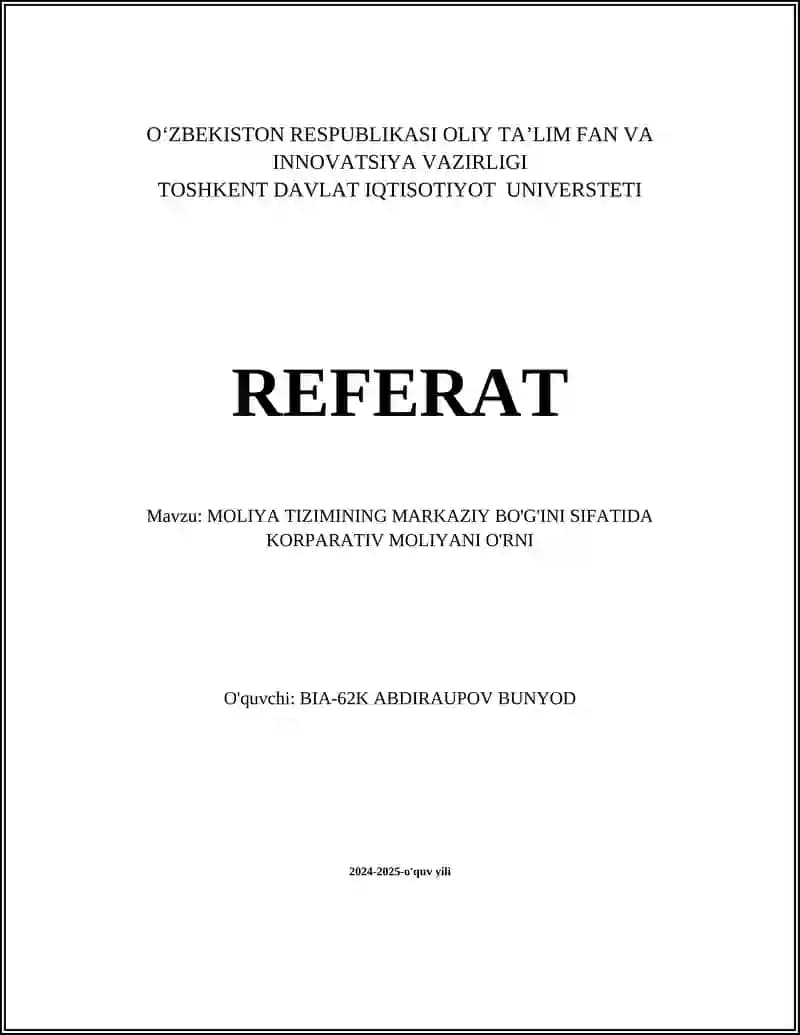 Korporativ moliya