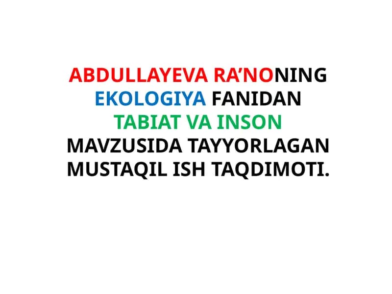 Inson va Tabiat