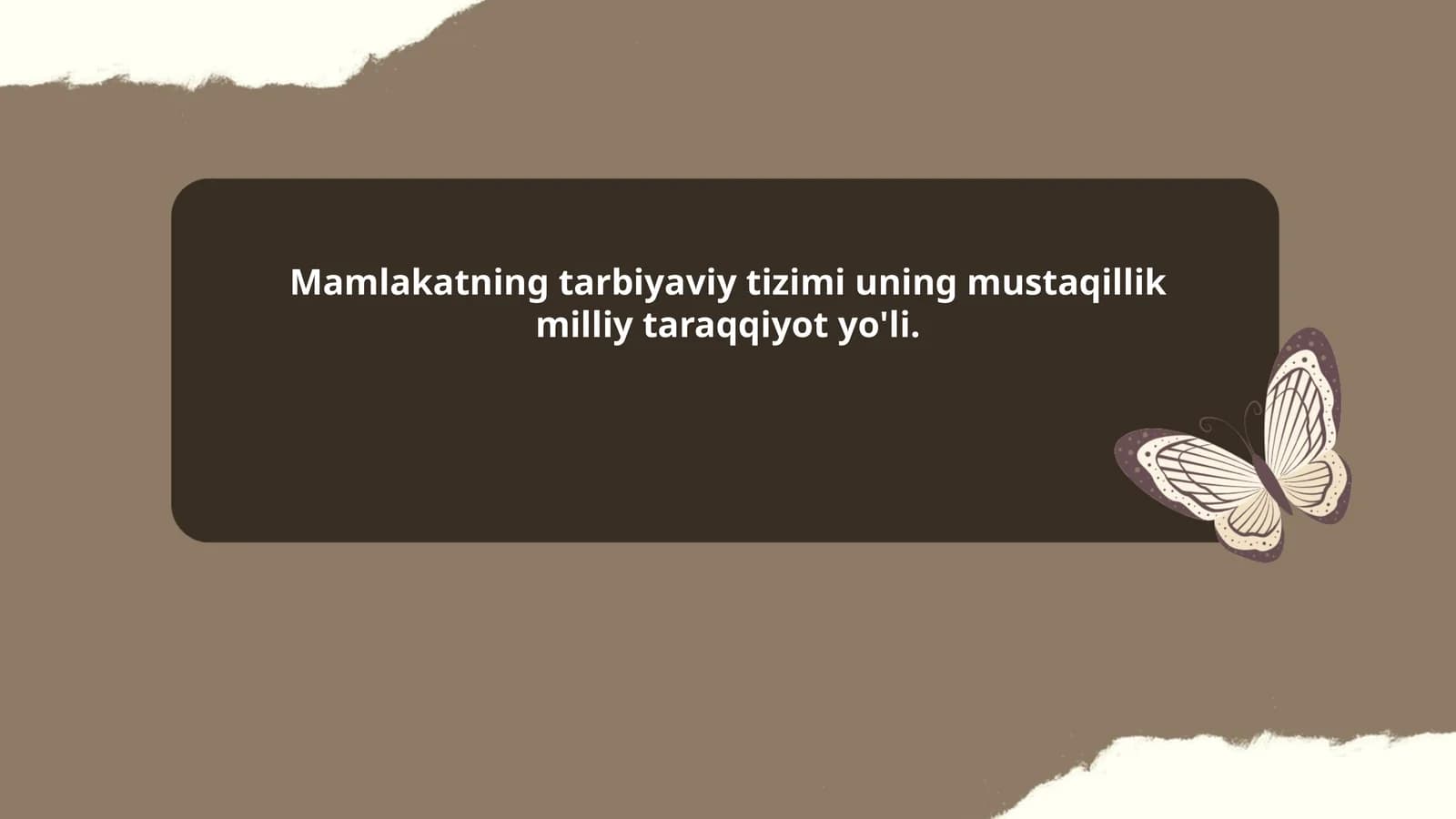 Mamlakatning tarbiyaviy tizimi