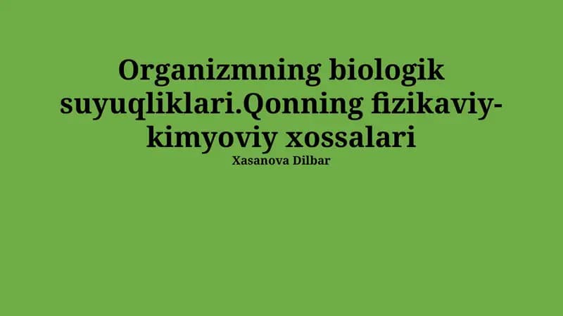 Biologik Suyuqliklar
