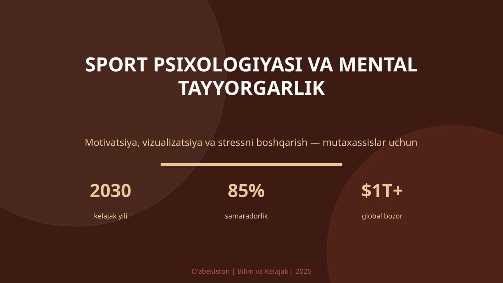 SPORT PSIXOLOGIYASI VA MENTAL TAYYORGARLIK