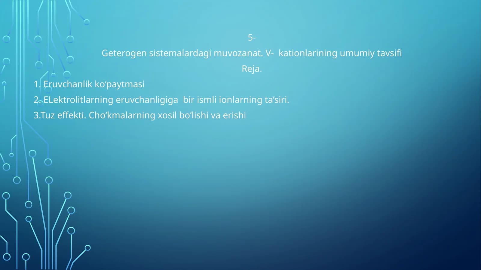 Geterogen sistemalardagi muvozanat
