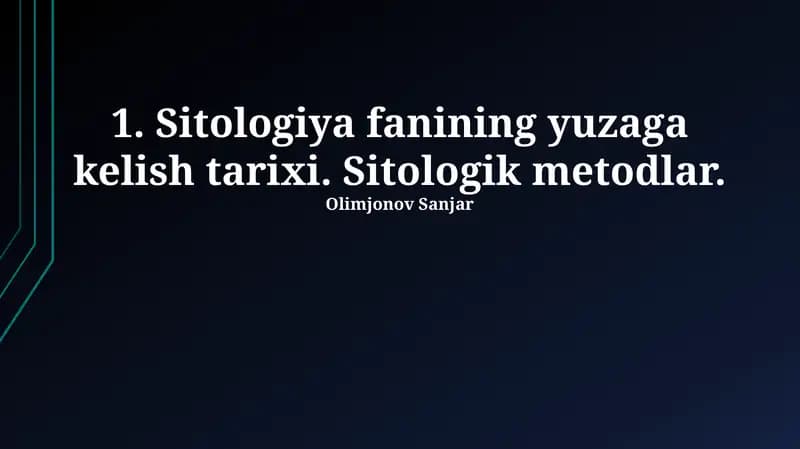 Zamonaviy sitologik usullar