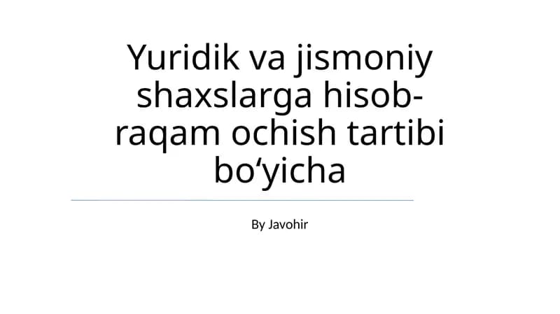 Hisob-raqam ochish ta'limi