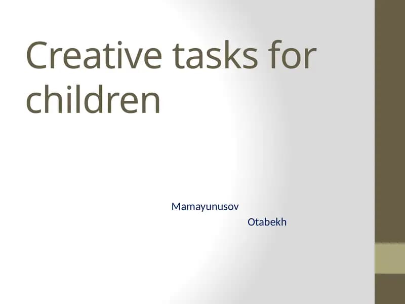 Creative tasks for children