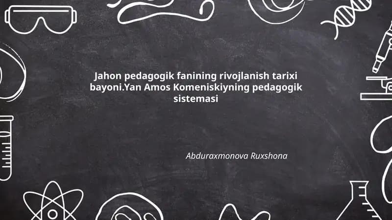 Jahon pedagogik fanining rivojlanish tarixi bayoni