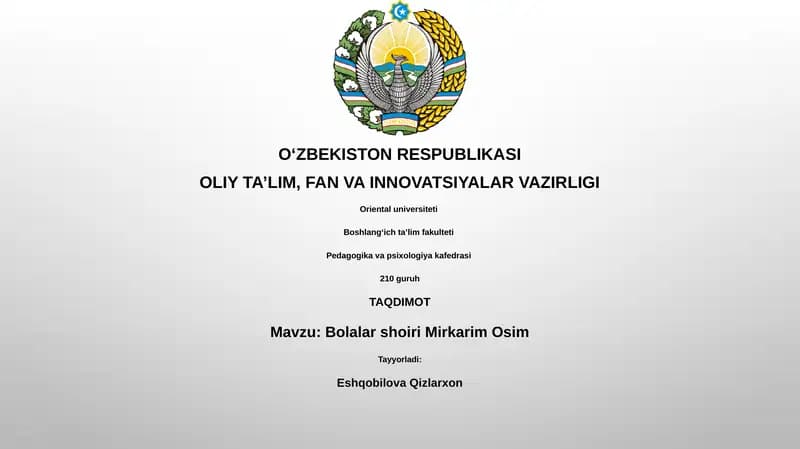 Mirkarim Osim: Hayot va Ijod Yo'li