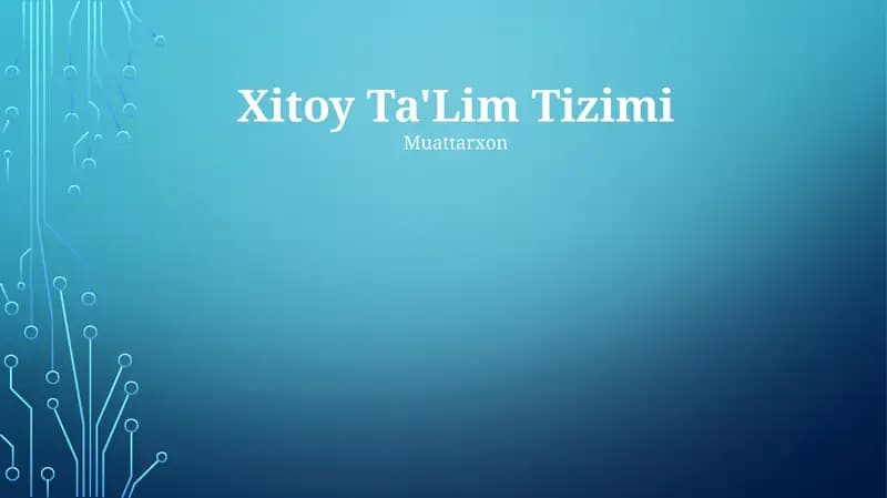 Xitoy Ta'Lim Tizimi