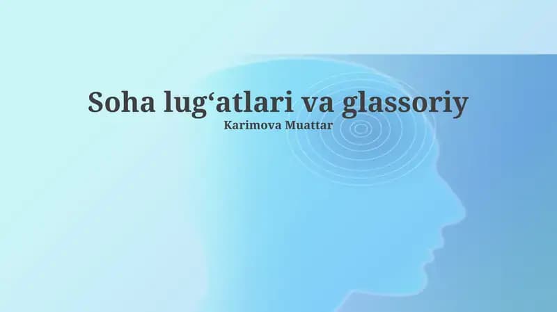 Soha lug'atlari va glassoriy