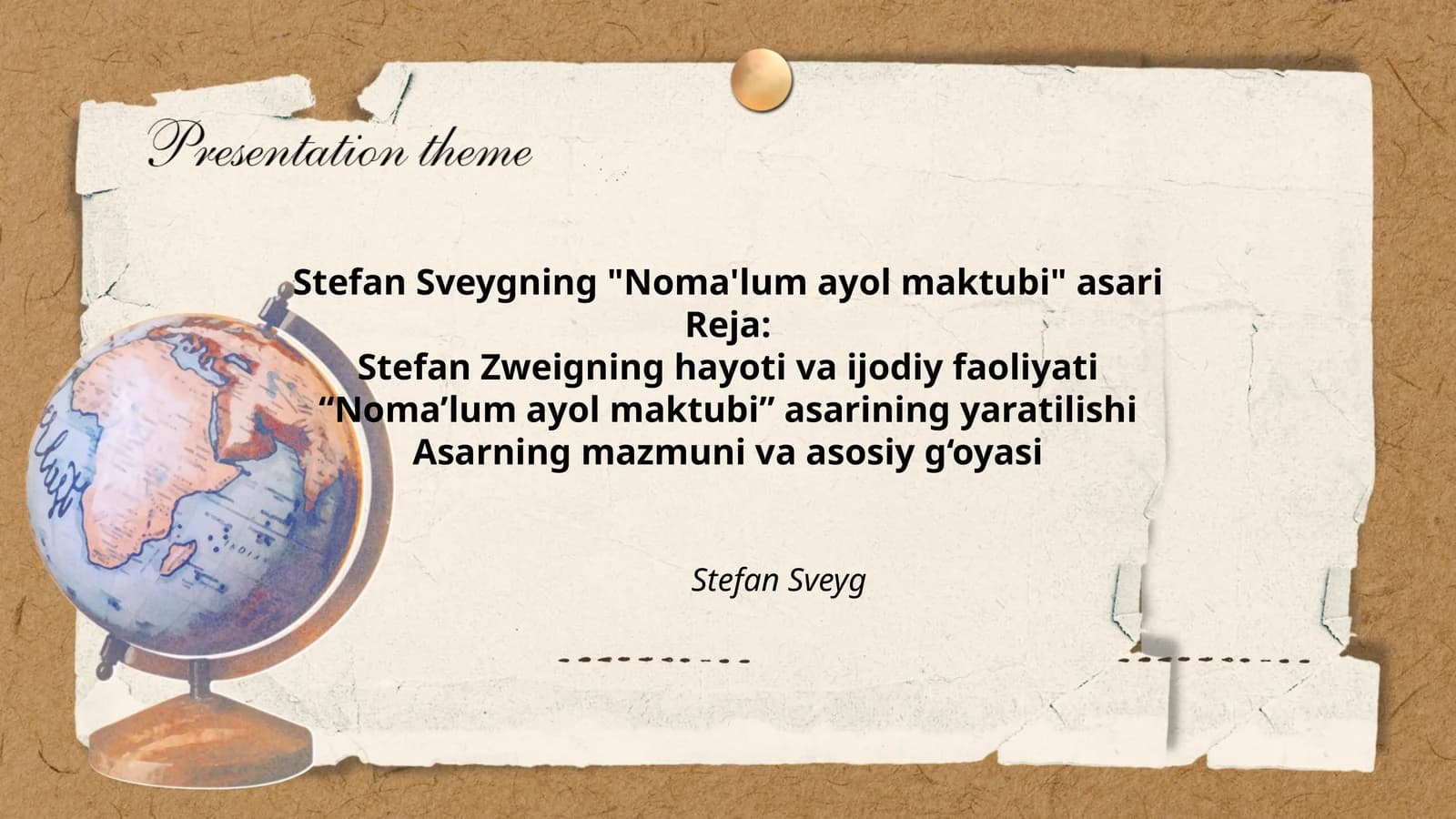 Noma'lum ayol maktubi