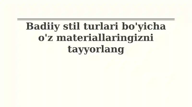 Adabiy uslublar