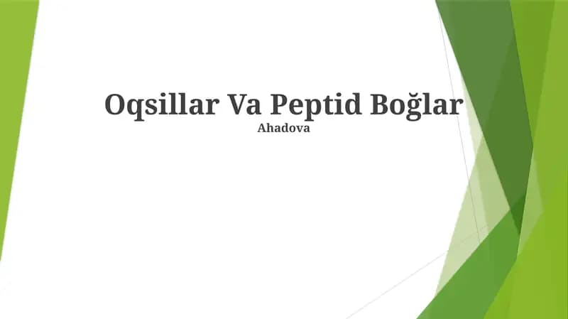 Oqsillar Va Peptid Boğlar