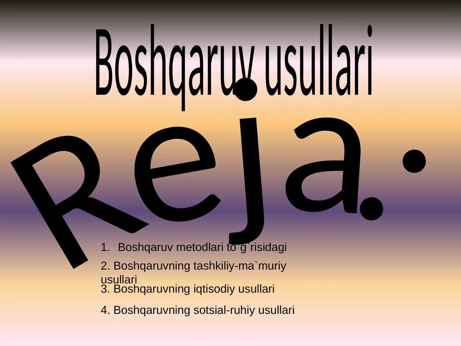 Boshqaruv usullari